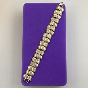 💛 Vintage Gold Plated GPK Link Bracelet | Crystal Retro Jewelry